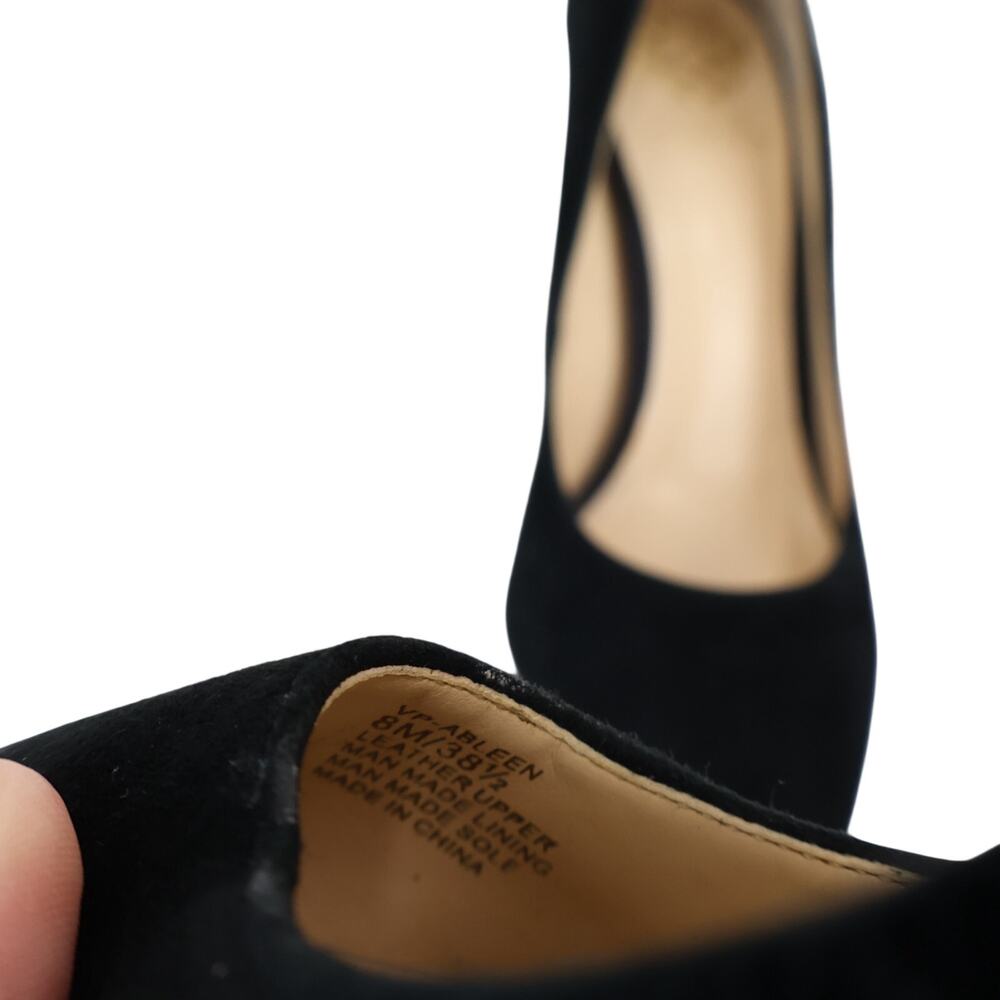Vince Camuto Black Suede Angular Block Heel Pointed Toe Heel Size 8 - Picture 7 of 9